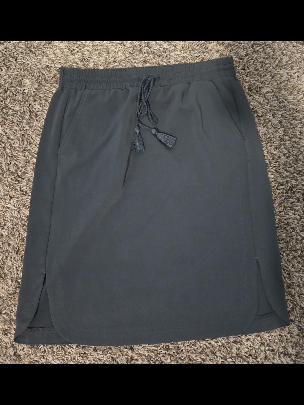 LOFT Blue Spruce Drawstring Pencil Skirt with Tassels